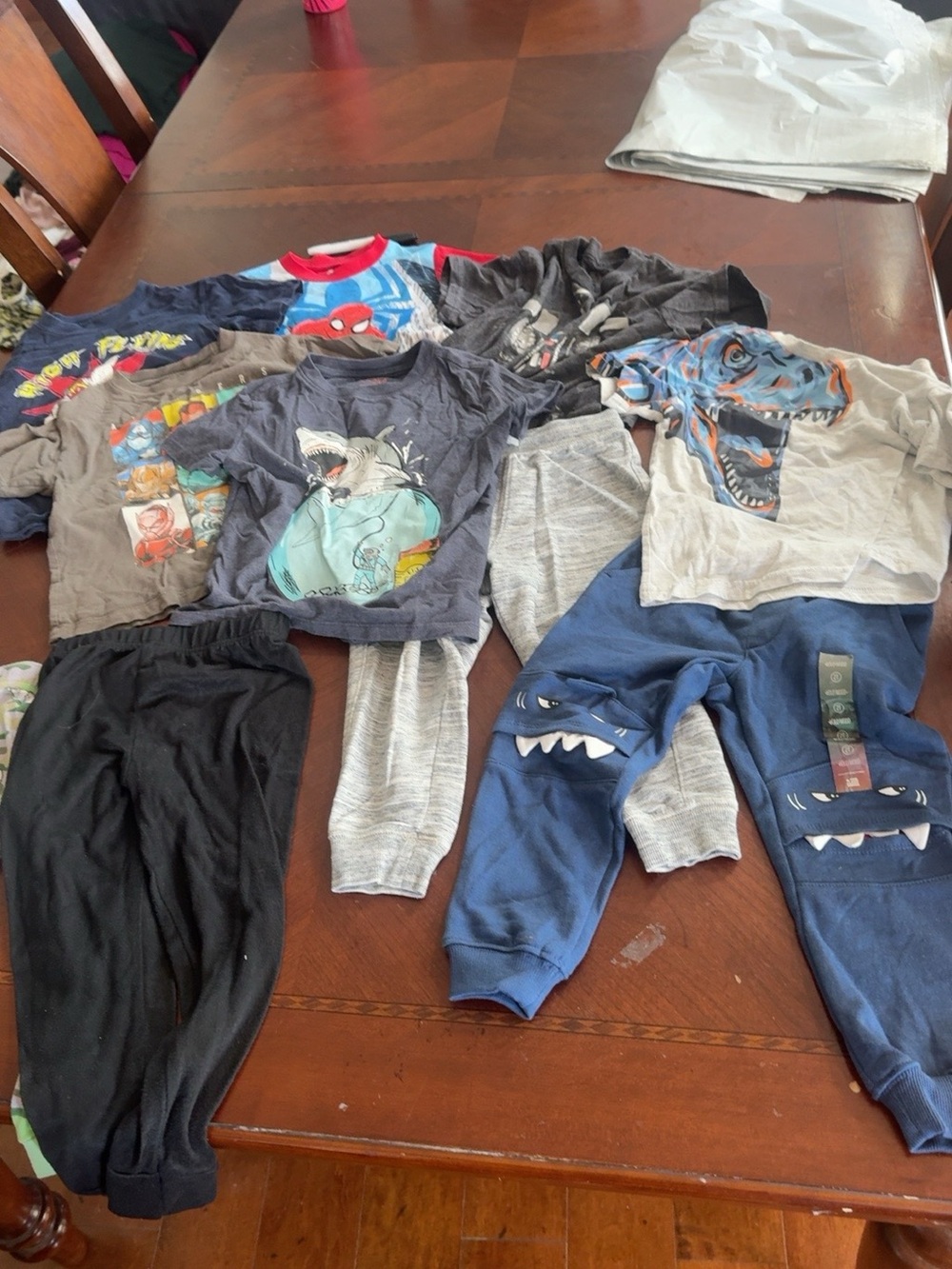 Boys 2T 3T Clothing Bundle 11 Pieces Dinosaurs Sharks Spider-Man NWT Pants